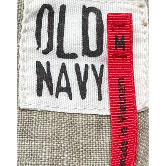 Y2K Old Navy Linen Cotton Jacket Women Size Medium M Tan No Belt Retro - Picture 8 of 9